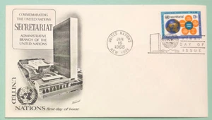 Sc UN 182 1968 13c The United Nations Secretariat FDC Fleetwood Cover - Picture 1 of 2
