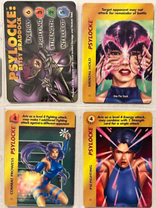 Overpower Marvel Collectible Card Game - Psylocke Character Cards Set of 9