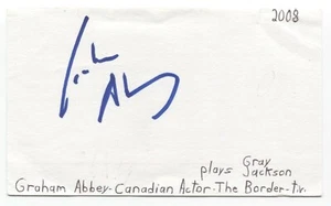 Graham Abbey Signed 3x5 Index Card Autographed Signature Actor Degrassi - Picture 1 of 2