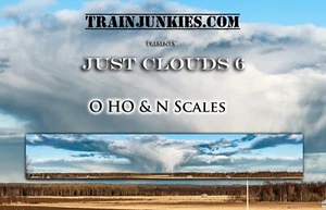 TrainJunkies Just Clouds 6 Model Railroad Backdrop - Picture 1 of 6
