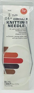 Boye size 8 circular knitting needles 24 inches #7349 Vintage in Original Pkg - Picture 1 of 5