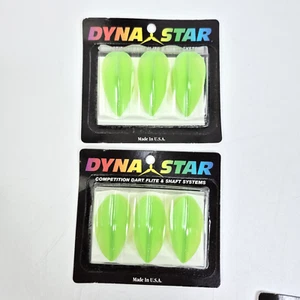 x6 Dynastar Competition Pear Dart Flights Flite : Neon Green - Picture 1 of 2