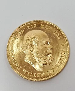 1875 Niederlande 10 Gulden Goldmünze König Willem III - Bild 1 von 7