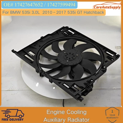 New 17427647652 Dual Radiator&Condenser Cooling Fan Assembly for 11-16 BMW 535I Foto 1 de 4