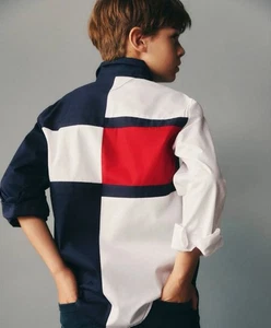 Tommy Hilfiger Little Boys Classic Tommy Long Sleeve Shirt Size 7 - Picture 1 of 8