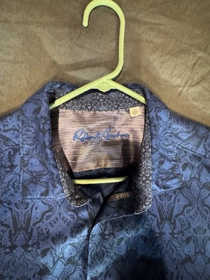 Robert Graham Men's Long Sleeve Blue Cotton Shirt Size 3XL Flip Cuff Button Up - Image 1 of 4