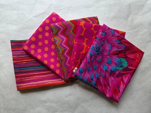 5 Fat Quarters - Red Kaffe Fassett FQ 18 x 22 100% Cotton Quilting Fabric Ver 7 - Picture 1 of 4