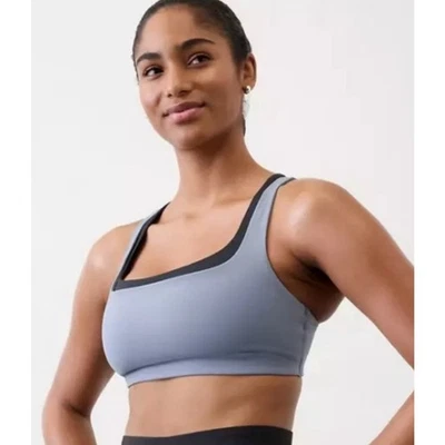 Athleta Double Up Shadow Blue And Black Sports Bra D-DD XL  - Image 1 of 4