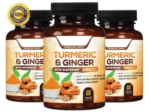 3x Kurkuma Curcumin höchste Potenz 95% 1950mg, BioPerine Black Pepper Extrac* - Bild 1 von 5