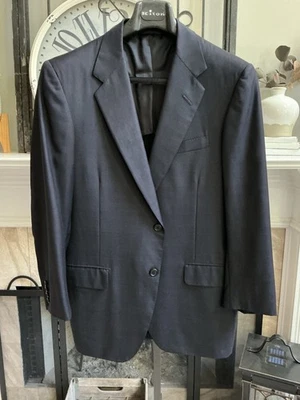 OXXFORD CLOTHES men's sport jacket suit coat - dark blue plaid - 42R - Image 1 of 4