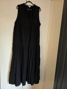 SHEIN Curve Plus Black Tiered Sleeveless Maxi Dress Black 4XL - Picture 1 of 5