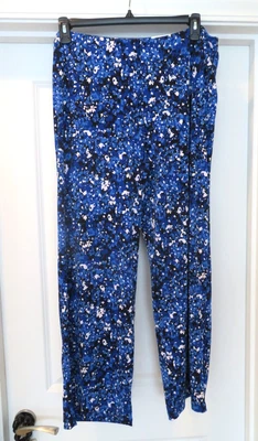 NWT NEW JM Collection Lg Blue Print Wide Leg Elastic Comfort Waist Pants $49.50 - Image 1 of 4