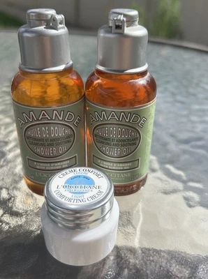 Mini paquete de aceite de ducha L’Occitane almendras 2,5 y crema reconfortante ligera  Foto 1 de 4