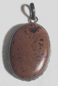 Vintage Sterling Silver Gemstone Cabochon Pendant 925 Bought in Mexico - Picture 1 of 4