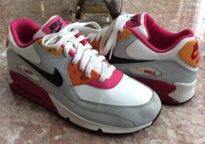 Nike Air Max 90 Niños Blanco Negro-Gris Neutro-Fuego Zapatos Talla 6.5Y 345017-113 Foto 1 de 4