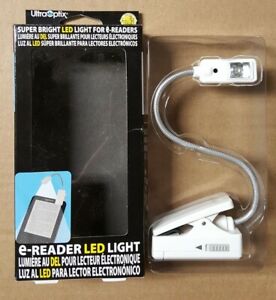 LED Book Tablet Light Adjustable With Flex Goosenecks Clip 1×AAA Battery Powered