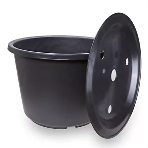 PE Wasserbecken klein 30 Liter mit GFK Deckel 45 cm Set für Springbrunnen Garten - Bild 1 von 8