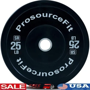 Solid Rubber Bumper Plates 25lb Weight Training Equipment Powerlifting Gym New - Picture 1 of 6