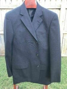 Mens 41L Versini Wool Dark Gray 2 Button Jacket Sport Coat Blazer No Vent Suit