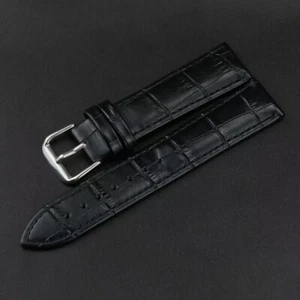 Correa de reloj de cuero genuino grano de cocodrilo 22 mm Reino Unido hombre mujer - Imagen 1 de 1