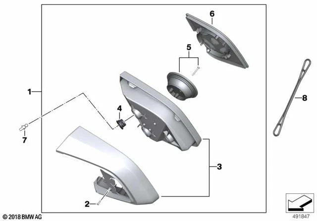 Espejo retrovisor derecho - BMW-Motorrad R1200RT/R900RT (51167717904) Foto 1 de 1
