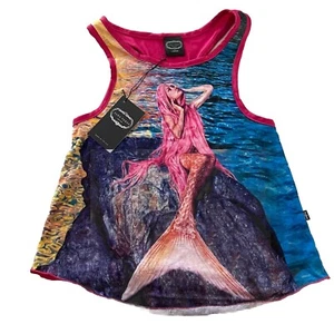 NWT Zara Terez Girls Mermaid Tank Top Size Large Vacation Pink Aloha Round Neck - Picture 1 of 6