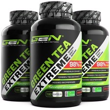 Green Tea Extreme - 540 Kapseln Hochdosiert + Vegan - EGCG + Piperin Grüner Tee