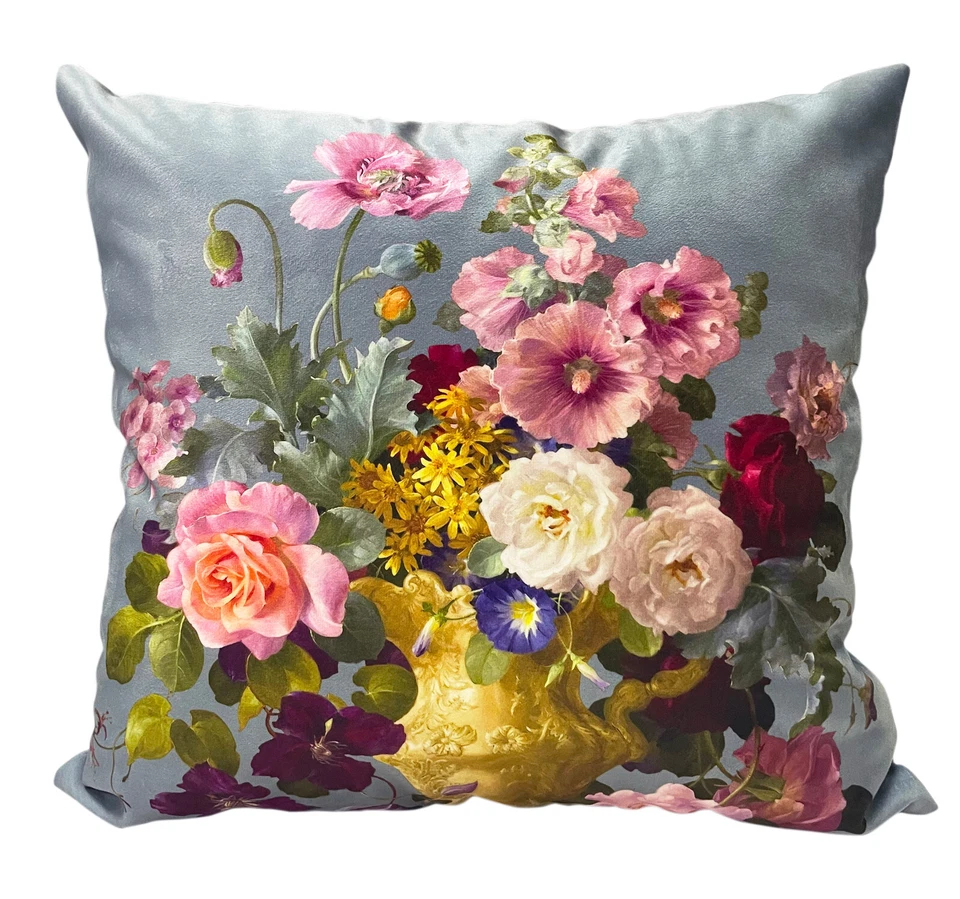 Elegante fronhas decorativas de veludo floral frente e verso flor - Imagem 1 de 1