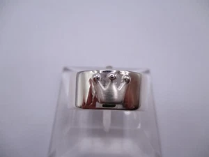 Ring Band breit gerade 925 Sterlingsilber poliert Krone matt klassisch Rg 56/16 - Bild 1 von 4