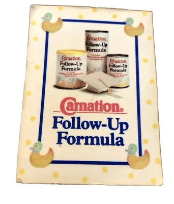 Fórmula de seguimiento de leche de clavel de colección imán de lácteos para bebés años 90 pequeña publicidad Foto 1 de 4