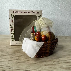 NEW Roman Inc. 1999 Housewarming Wishes Picnic Basket Ornament 88980 - Picture 1 of 13