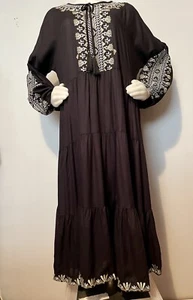 Rachel Zoe Black Boho Dress Size S NWT Gold/silver Trim - Picture 1 of 9