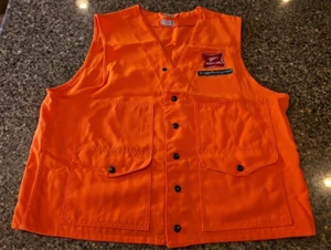 Filson Vest Men's 46 Orange Snap Front Hunting Miller High Life Vintage - Picture 1 of 7