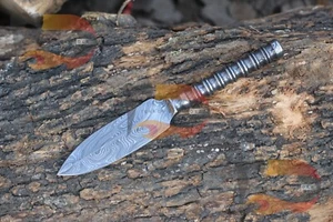 Custom Made Damascus Steel Full Tang Hunting Knife Camping Knife With Sheath - Picture 1 of 8