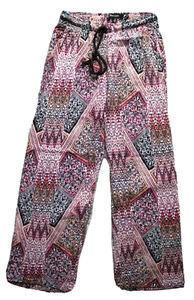 New Look Women's Black/Pink Print With Drawstring Waist Pants ~S~🌻 - Picture 1 of 6