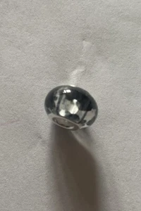 Mothers Day Black Clear Glass In style of Pandora Alloy Spacer Bead Charm - Picture 1 of 2