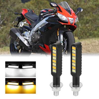2PCS Flowing LED Turn Signal DRL Mini Light Indicator For Aprilia RSV4 1000 RR - Image 1 of 4