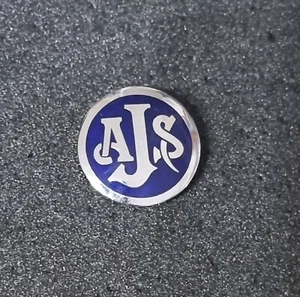 AJS Brosche emailliert Alt Selten - Maße 32mm - Picture 1 of 2