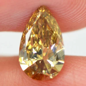 Pear Shape Diamond Natural Dark Yellowish Brown 1.01 Carat Loose GIA Certificate - Picture 1 of 9