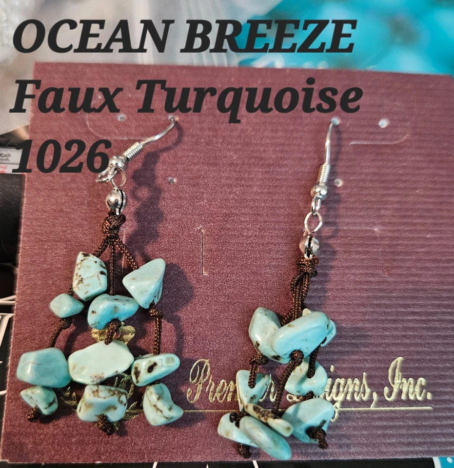 Nuevos Pendientes Premier Designs Joyería OCEAN BREEZE Imitación Turquesa Cuentas Rodio Foto 1 de 1