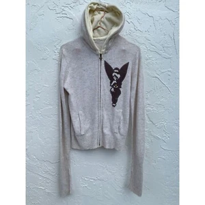 Disney Kids Tinker Bell Hoodie Sweater Jacket Off White Sz Medium - Picture 1 of 14