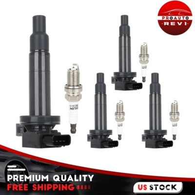 Bobina de ignição 4 e vela de ignição de irídio para 2006-2018 Toyota Yaris 1.5L L4 UF316 - Imagem 1 de 4