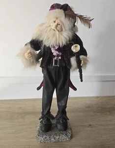 Santa Claus Figurine Old World Father Christmas Ceramic Fabric Cloak - Creepy. - Picture 1 of 11
