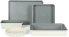 Kitchen Essential Carbon Steel Bakeware Set W Premium Pfa Free Grey Ceramic Nons