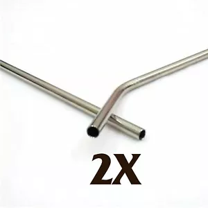 2X Cocktail Drinking Straw Stainless Steel Reusable Washable Bending Drink Straw - Picture 1 of 5