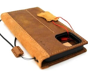 Echt Wildleder Leder Case Fo Apple iPhone 13 Pro Max Wallet Vintage Cover Book - Bild 1 von 7