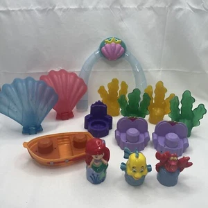 Mega Bloks Little Mermaid Ariel Sebastian Flounder Figures Replacement Parts Lot - Picture 1 of 14