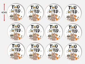 Woodland Animals Two Wild PRE-CUT Edible Cupcake Toppers 2nd Birthday #245 - Picture 1 of 1