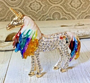 Betsey Johnson Enamel and Rhinestone Unicorn Statement Runway Brooch BJ #12