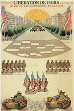 Planche à découper  Défilé des Américains sur les Champs Elysées Jeux Originale 